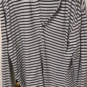 Frank & Eileen Black and White Striped Long Sleeve Top